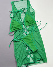Load image into Gallery viewer, Green 3 Piece Set Bathing Suit
