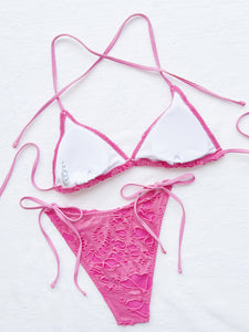 Pink Burn Out Bikini Set
