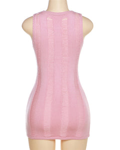 Pink Sleeveless Short Dress