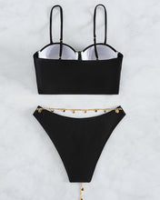 Load image into Gallery viewer, Black Chain Two Piece Swimsuit”

