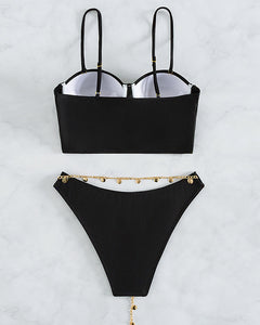 Black Chain Two Piece Swimsuit”