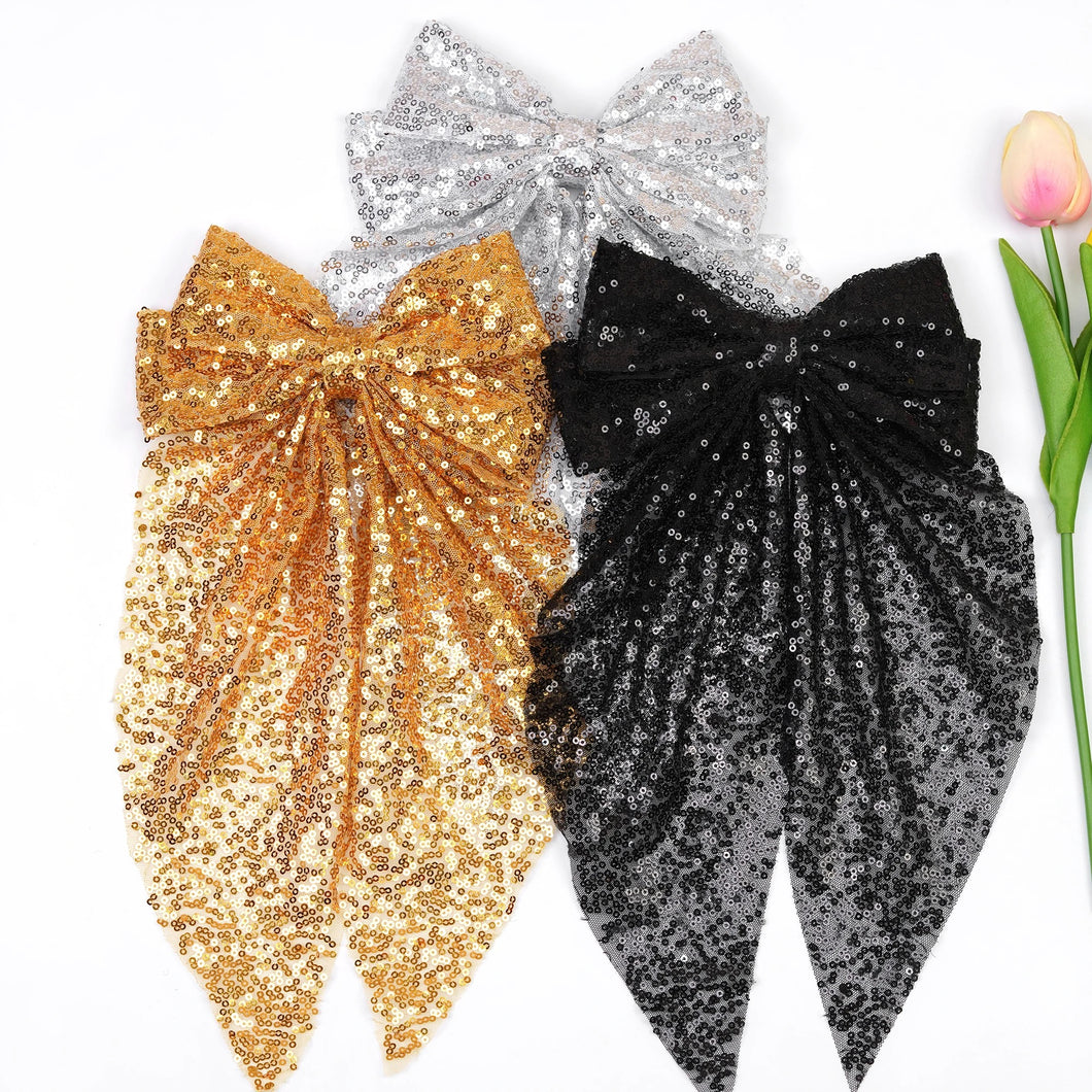 Large bow Bling Sparkly Sequins