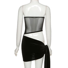Load image into Gallery viewer, Mesh see-through hollow slim skirt set
