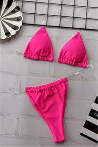 Pink Clear Strap Bikini
