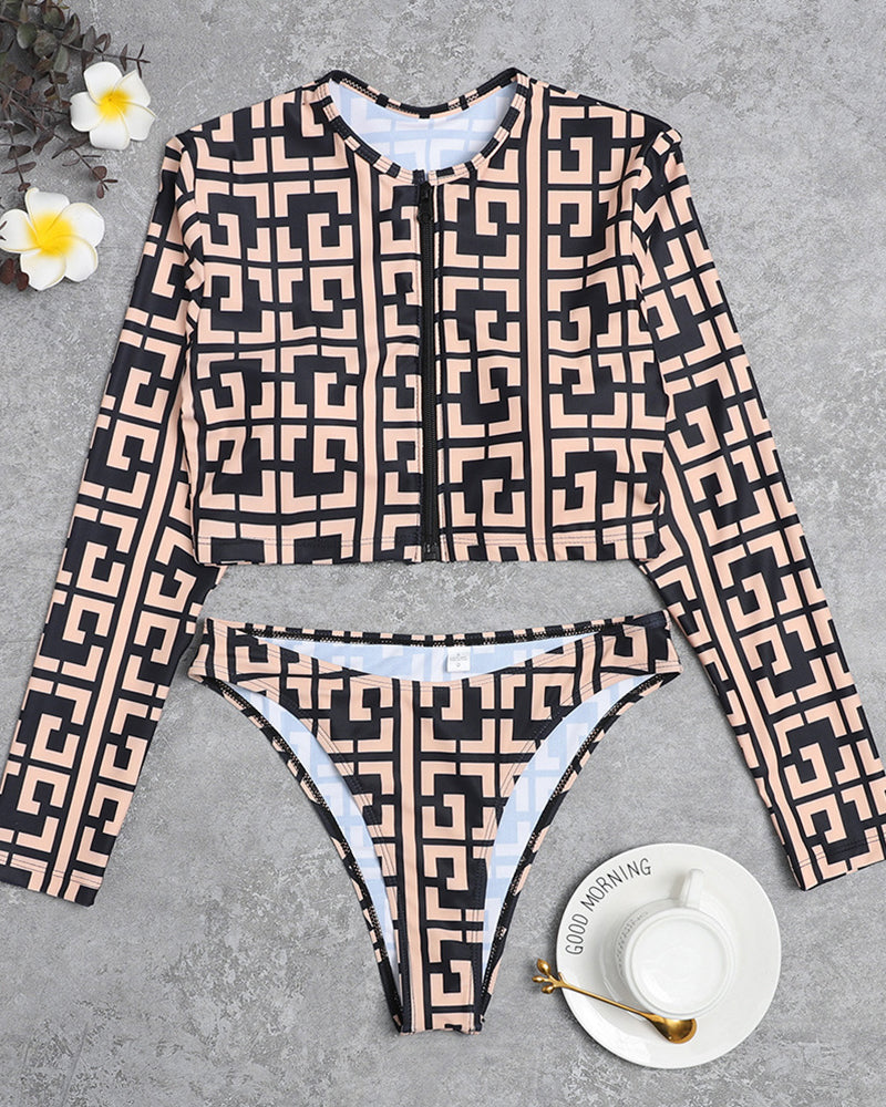 Long sleeve two piece swimmer