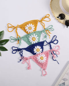 Crochet Flower Bikini Thong swimwear