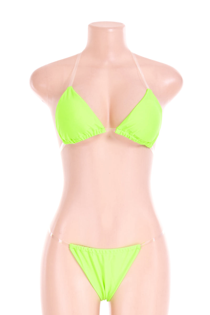 Green Clear Strap Bikini